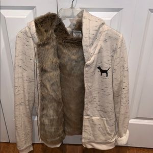 Pink fur lined jacket